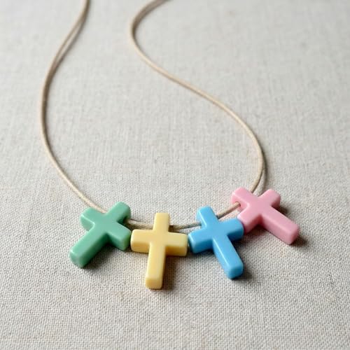 60 Pcs Mini Resin Cross Charms for Jewelry Making, 4 Pastel Colors