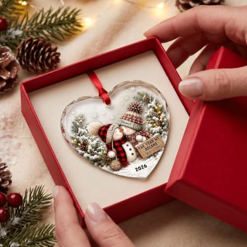 Personalized Engagement Photo Glass Ornament, Engaged Couples Photo Gift, Wedding Ornament, for Couple - color: Ds 05
