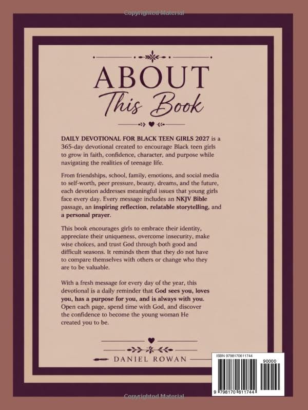 DAILY DEVOTIONAL FOR BLACK TEEN GIRLS 2027: 365 Days of Inspirational Devotions to Strengthen Faith, Build Confidence, Embrace Your Identity, and Walk Boldly with God.