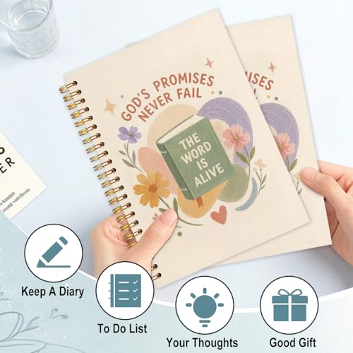 Boho Floral Christian Spiral Notebook 5.5x8.3 - color: White Boho Floral Christian Books