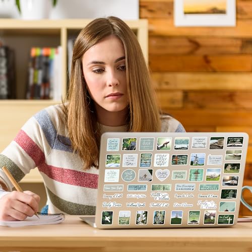 Prayer Board Stickers for Women, Green Christian Bible Decals for Journals - color: Green Bible Verse