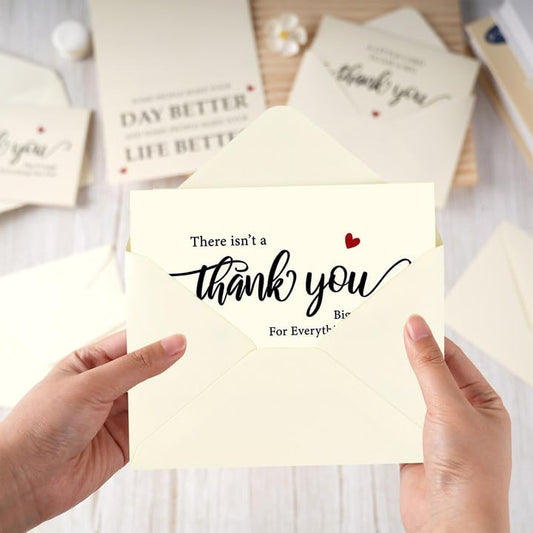 Thank You Cards Bulk with Envelopes Stickers Appreciation Cards Notes - color: simple thank you card, size: 24pcs