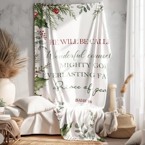 Rustic Cottagecore Christmas Throw Blanket for Couch Bed 50x60 - color: Called