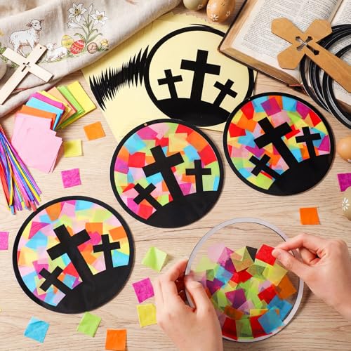 Eersida 32 Pcs Easter B Suncatcher Craft Kit Stained Glass DIY - style: Easter B