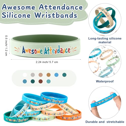Dunzoom 200 Pcs Awesome Attendance Wristbands for Students, Perfect Awards