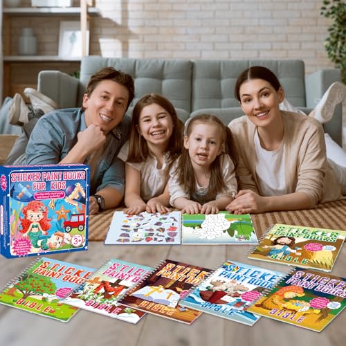 6PCS Bible Paint by Stickers for Kids Ages 4-8 VBS Crafts Sticker by Number Puzzle Activity Book Christian Gift Sunday School DIY Art Kit with Religious Jesus Nativity Tree Noah’s Ark 48 Pictures - style: Bible