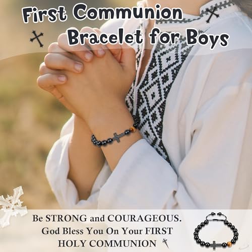 Trinckle Cross Bracelet for Men, Baseball Cross Bracelet Gift for Teen Boy