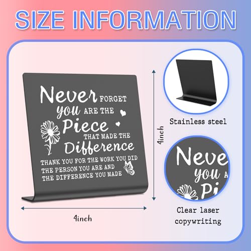 Never Forget You Are The Piece That Made The Difference - Going Away Gift for Coworker, Boss, Leader, Friends - Office Retirement Appreciation, Home Office Desk Sign XBZ175 - style: Never Forget