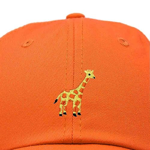 DALIX Giraffe Embroidered Dad Hat Cotton Baseball Cap Women - color: Orange