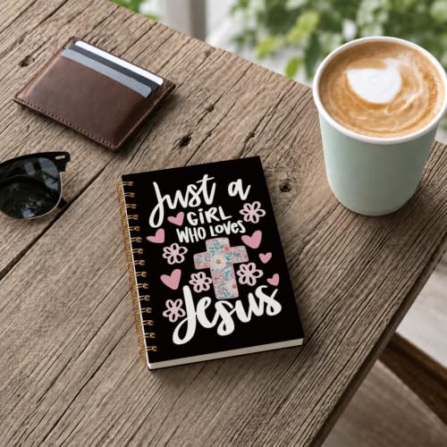 foedor Black Christian Bible Verse Spiral Notebook Journal, 5.5×8.3 Inch - style: jesus black
