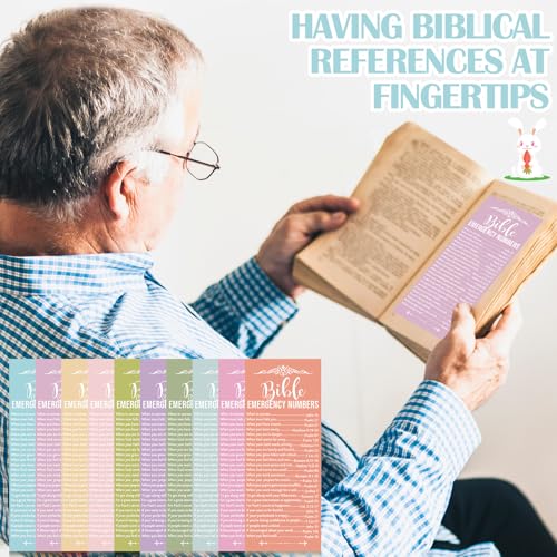 Motiskyy 100 Pcs Bible Emergency Numbers Bookmark Gift, Pastel Color - color: Pastel Color