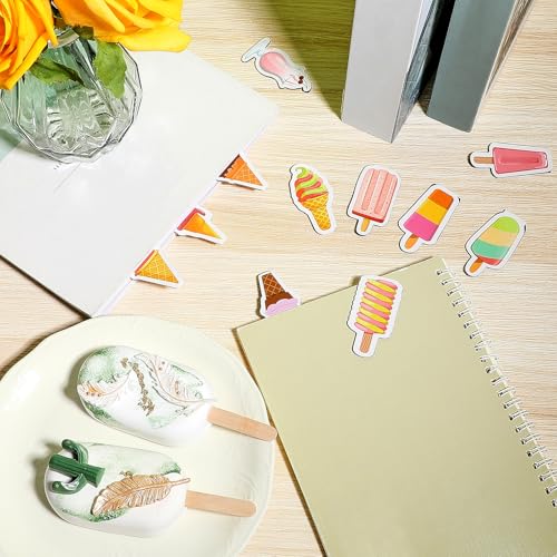Nezyo 24 Pcs Magnetic Bookmarks Foldable Page Markers Students,Ice Sucker - style: Ice sucker