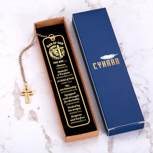 Baptism Gifts for Men, Bible Bookmark Man of God, Lion Bible Verse Bookmark