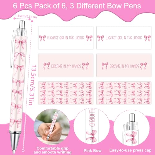 Wxiben Pink Bow Spiral Notebooks Set 12 Pieces Coquete Bow Journal with Inspirational Bible Ballpoint Pens Christian Scripture Prayer Hardcover Notebook Gifts for Women Office School Church Supplies