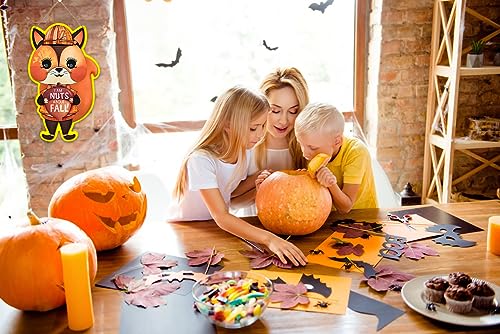 SICOHOME Fall Decorative Sign 'I AM NUTS ABOUT FALL' 8.5" x 14" Autumn Thanksgiving Decor for Home & Garden - color: Z Door Sign 1