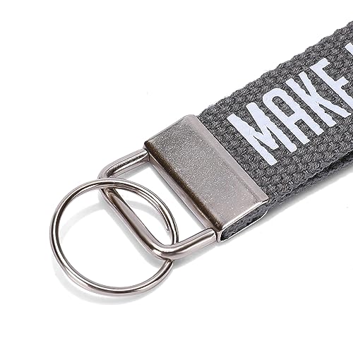 ASVP Shop Make Heaven Crowded Christian Keychain Wristlet - Fabric Religious Keychain Gift - color: Grey