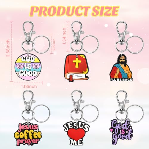 Keychains Set Lobster Claw Clasps Key Rings Cute Keychain Charms - color: Jesus-60p