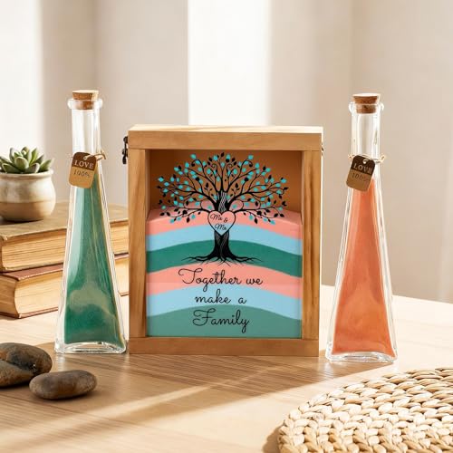 Blosssound Unity Sand for Wedding Ceremony Set, Blue Pink, Love Tree - color: Blue Pink, style: Love Tree