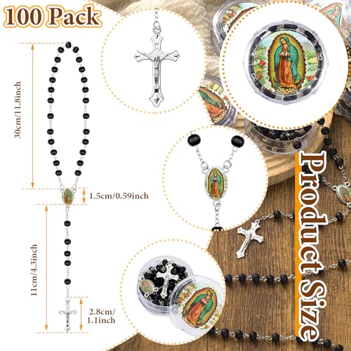 Jadive Scented Lady of Guadalupe Rosary Beads Bulk - color: Black, Silver