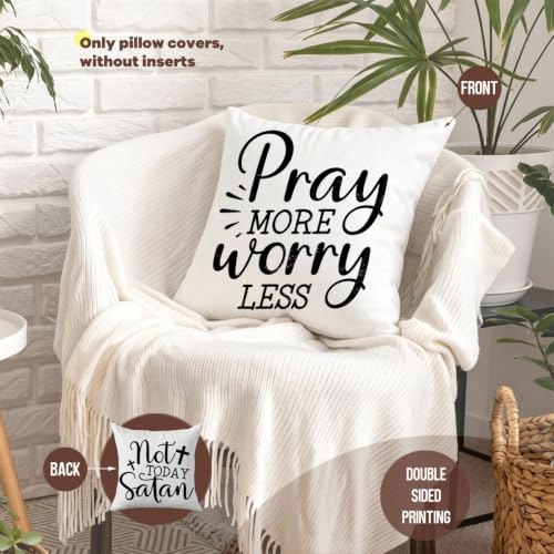 Motivational Christian Gifts Throw Pillow Covers, Bible Pillow Covers 18x18 - color: Pray