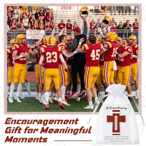 RattanView 12 Set Wood Football Pocket Crosses for Team Gifts - color: Brown, style: Football