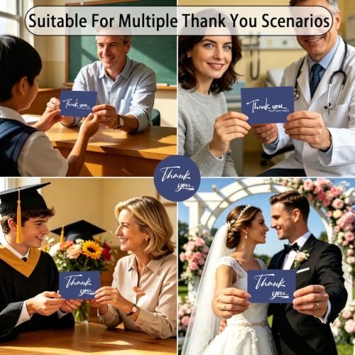 52 Pack Thank You Cards with Kraft Envelopes & Stickers, 3.5x5 Inches