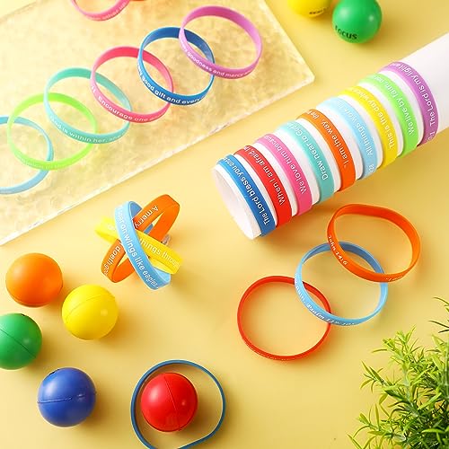 Estune 120 Pcs Bible Verse Bracelets Christian Wristbands, Bright Color - color: Bright Color