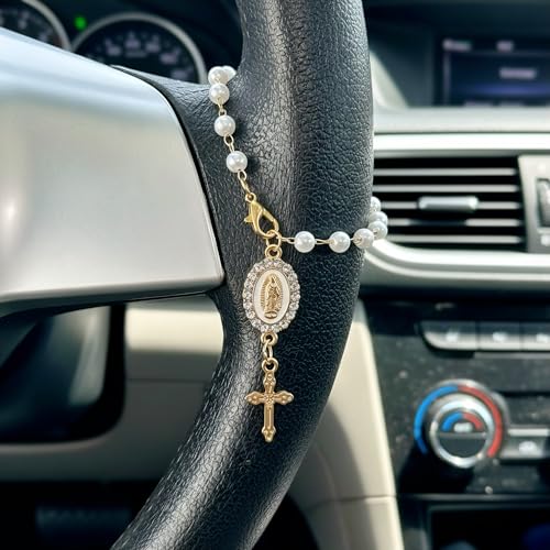 Car Rosary for Car, Steering Wheel Charm, Steering Wheel Rosary Charm - style: A