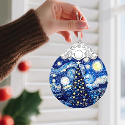 Starry Night Stained Glass Ornament - Christmas Decorations for Tree | Christmas Ornaments | Van Goghs Keepsake | Gifts for Family – Xmas Gifts | Gift Exchange | Gift Idea - color: Style 1-starry Night