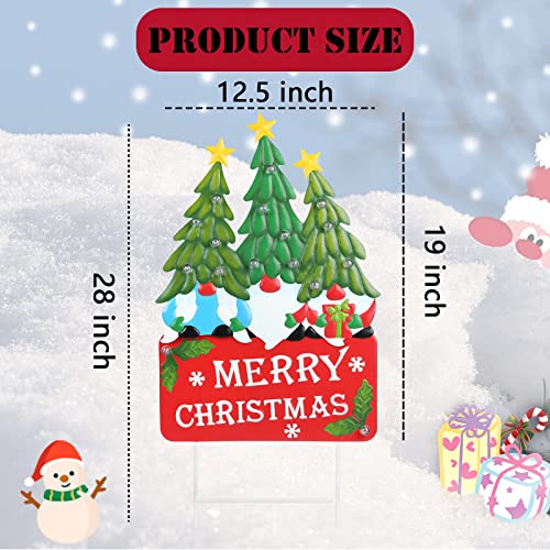 Afirst Christmas Gnomes Yard Sign Stakes Light Up Garden Decorations - color: Gnomes
