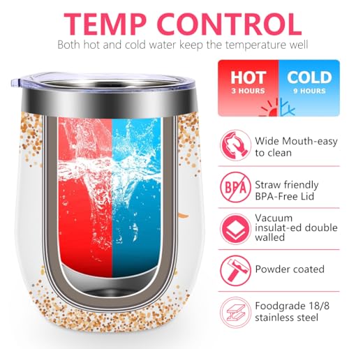 Funny Dog Lover Gifts 12 oz Insulated Wine Tumbler with Lid - color: Drinking alone