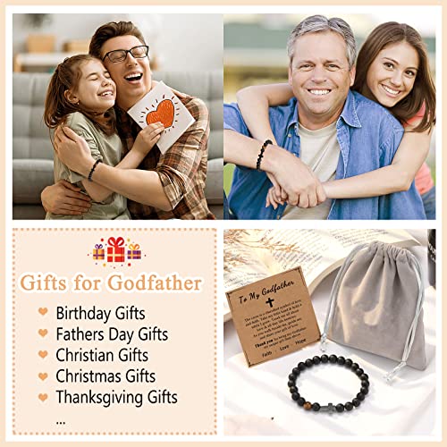 Cross Bracelet, To Mens Boys Christian Gifts for Birthday Christmas - style: Godfather