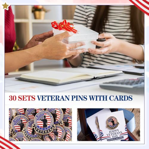 Quelay 30 Sets US Female Soldier Veteran Pins Bulk with Cards Women Veterans Day Lapel Pin Badge Brooch Patriotic American Flag Military Pins Thank You Veteran Gifts Army Gifts for Women - style: Us Female Soldier