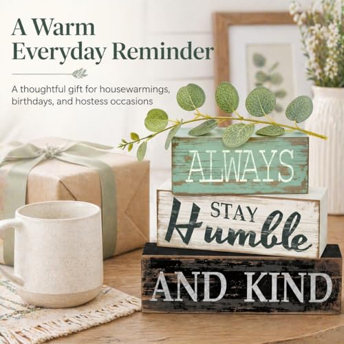 4pcs Farmhouse Table Decor, Always Stay Humble and Kind Inspirational Decor - style: Kind