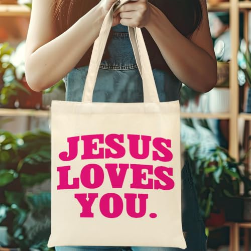 Christian Gifts for Women, Canvas Tote Bag, Faith Gifts for Women Girl Sister Inspirational Religious Gift Birthday - color: Jesus 920