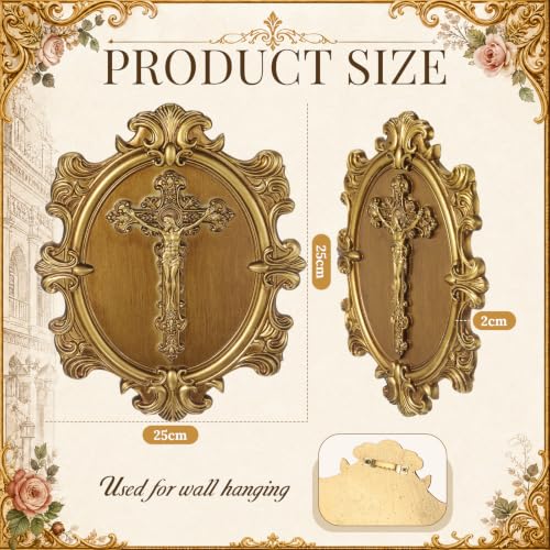 Thyle Crucifix Wall Art Decor Vintage Sculpture Catholic Wall Art - style: Crucifix