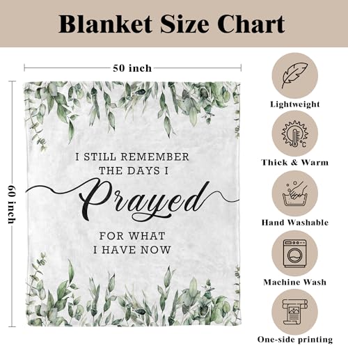 Christian Bible Verse Blanket, Christian Gifts for Women Men, I Still Remember the Days I Prayed Religious Scripture Throw Blankets for Bedroom Living Room Couch Sofa, 50x60 Inches - color: Prayed