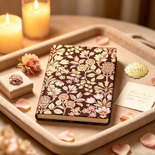 ipoul Women's Journal, Floral, Hardcover, Lay Flat, A5, 6x8, Lined Paper, Ruled Page, Cute Notebook, Prayer Journal, Birthday Gifts for Mom, Grandma, Female Friend, Wife, Writing Notebook, Red - color: Blossom Magenta