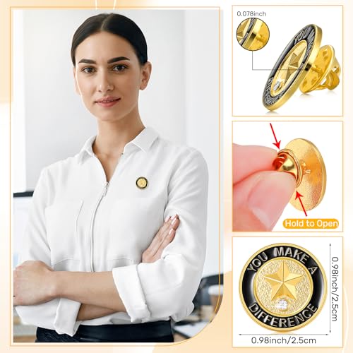 Liliaafar 150 Pcs Employee of The Month Gifts Bulk Appreciation Pin Bulk - style: You Make A Difference Diamond