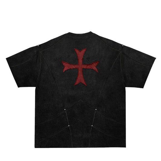 SAINT KAIZEN Men’s Shirts for Extra Softness - 220G Cotton Oversized - color: Crusader Armor Black, size: X-Small