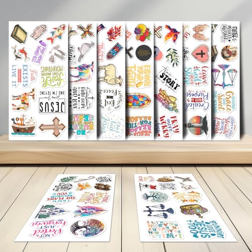 108 Pcs Inspirational Christian Stickers, Waterproof Bible Verse Stickers Pack, Religious Faith Vinyl Decals for Water Bottle, Laptop, Journaling, Kids, Teens, Adults, Church - color: Inspirational Christian 16
