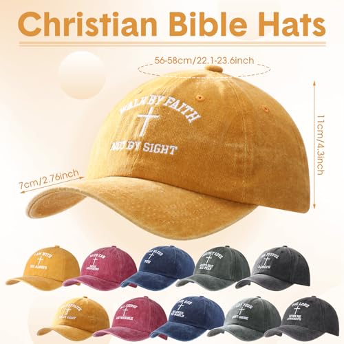 Zoooyawn 10 Pcs Jesus Christian Hats Cross Baseball Cap - color: Vintage Colors