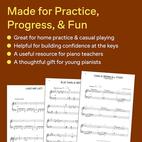 Vince Guaraldi: Charlie Brown's Greatest Hits Easy Piano Songbook | 8 Classic Peanuts Favorites for Intermediate Piano Students with Chord Names | Arranged by Bill Boyd - Iconic TV Jazz Themes