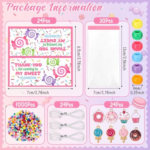 Soulchen 1102 Pcs/24 Sets Candyland Beads Bracelets Craft Candy Sweet Donut - style: Sweet