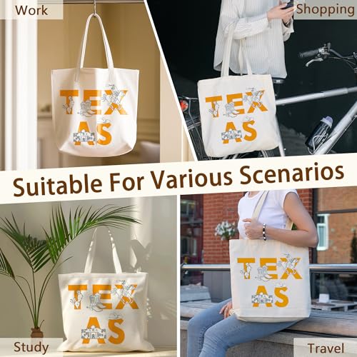 Tote Bag For Women Man, Reusable Work Shopping Grocery Shoulder Bags - style: Texas