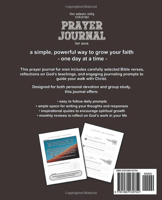 5 Minute Daily Christian Prayer Journal for Men: A Scripture-Based Devotional with Guided Prompts to Strengthen Your Daily Prayer Life
