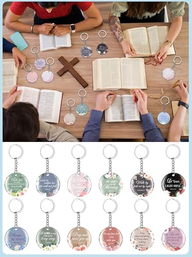 Janmercy 120 Pcs Acrylic Christian Keychain Bulk for Women - style: Elegant
