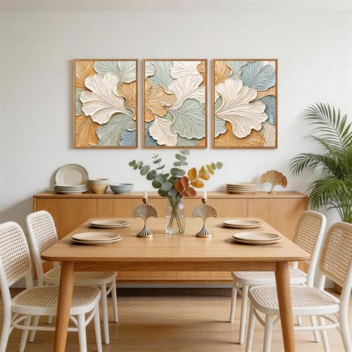 CHDITB 3D Textured Ginkgo Leaf Framed Wall Art, Relief Abstract Painting - color: 3d Ginkgo Leaf