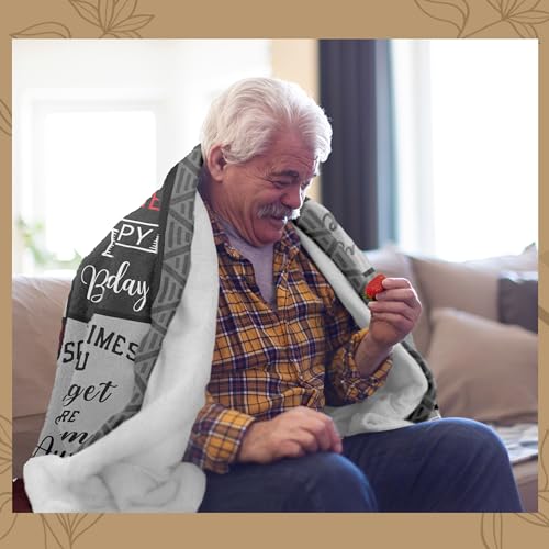 Birthday Gifts for Men/Dad/Boyfriend/Him, Dad/Husband Birthday Gifts, Mens Birthday Gifts Ideas, Men Gifts for Birthday, Gifts for Dads Birthday Throw Blanket 60" X 80" - color: Grey-birthday, size: 60"x80"
