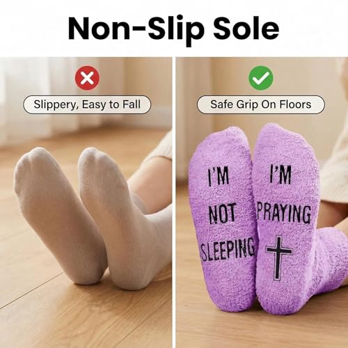 Christian Gifts for Women - Religious Gift Novelty Jesus Socks, Catholic Inspirational Faith-Based Present - color: Purple